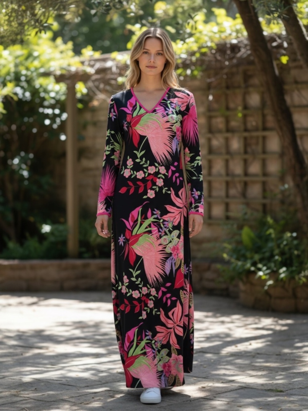 Vintage 1960 Handmade Maxi Floral Mumu Housedress